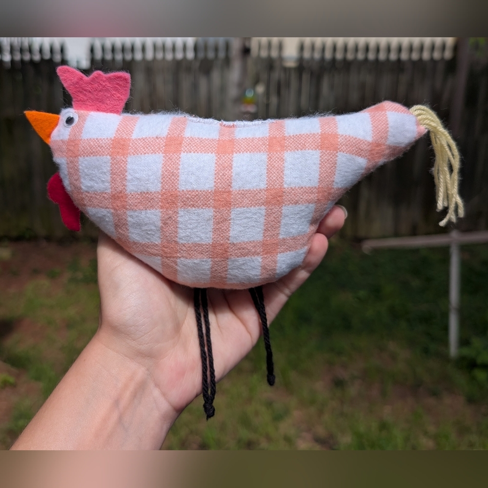 Plaid Chicken Plush Toy